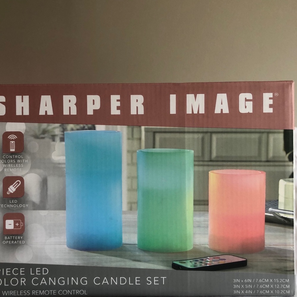 Sharper Image 3-Piece LED Color Changing Candle